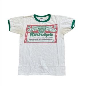 Vtg Rudolph The Red Necked Reindeer Boston Christmas Adventure Tshirt S.